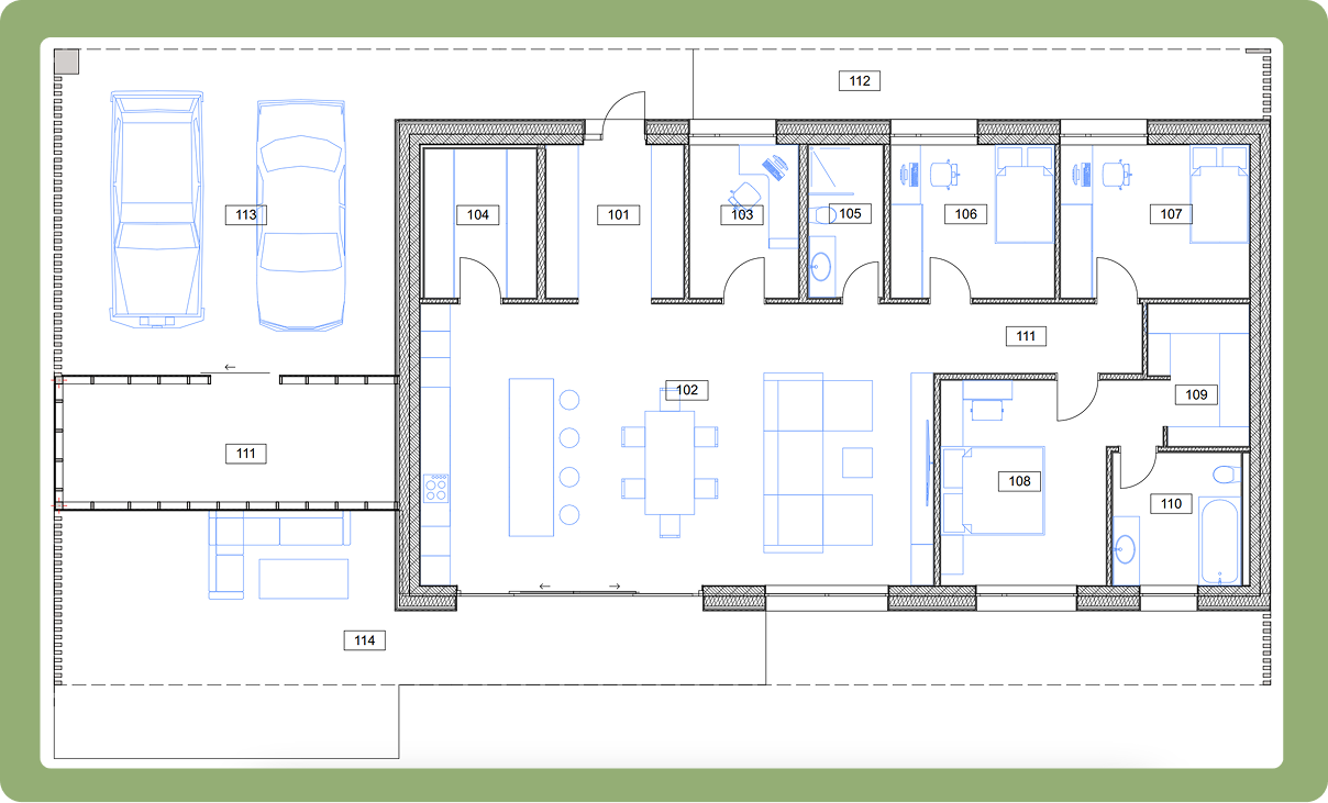 Olektes kvartāls 140m2 mājas plānojums